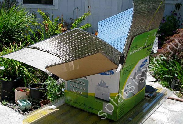 Як зробити сонячну піч з картонної коробки. Робимо для дитини кухонну плиту з картонних коробок макет печі з картонних коробок