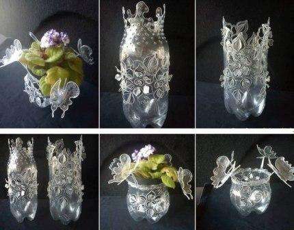 Зробити вазочку з пляшки. Як зробити вазу з пластикової пляшки