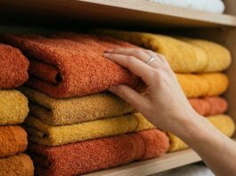 Cara membungkus handuk untuk penyimpanan kamar mandi yang lebih baik